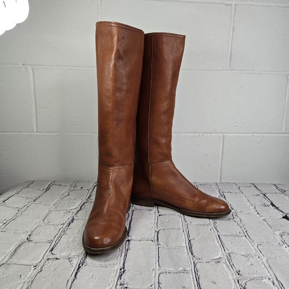 Madewell Sidney brown tall leather low heel equestrian riding boots - Picture 11 of 11